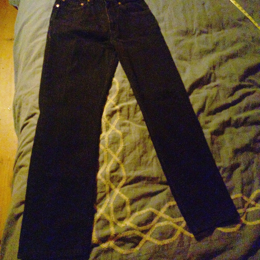 Vintage 2002 Levi's 505 Black Denim Jeans Regular Fit Straight Leg Men’s 32x30